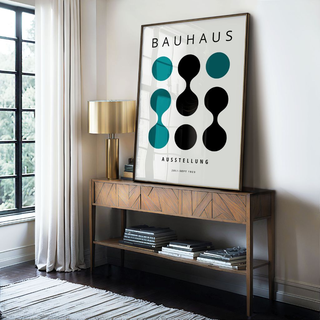 Bauhaus Turquoise Contrast Poster