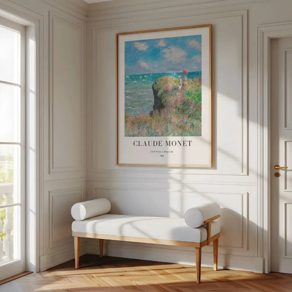 Claude Monet – Wandeling langs de kliffen bij Pourville Poster