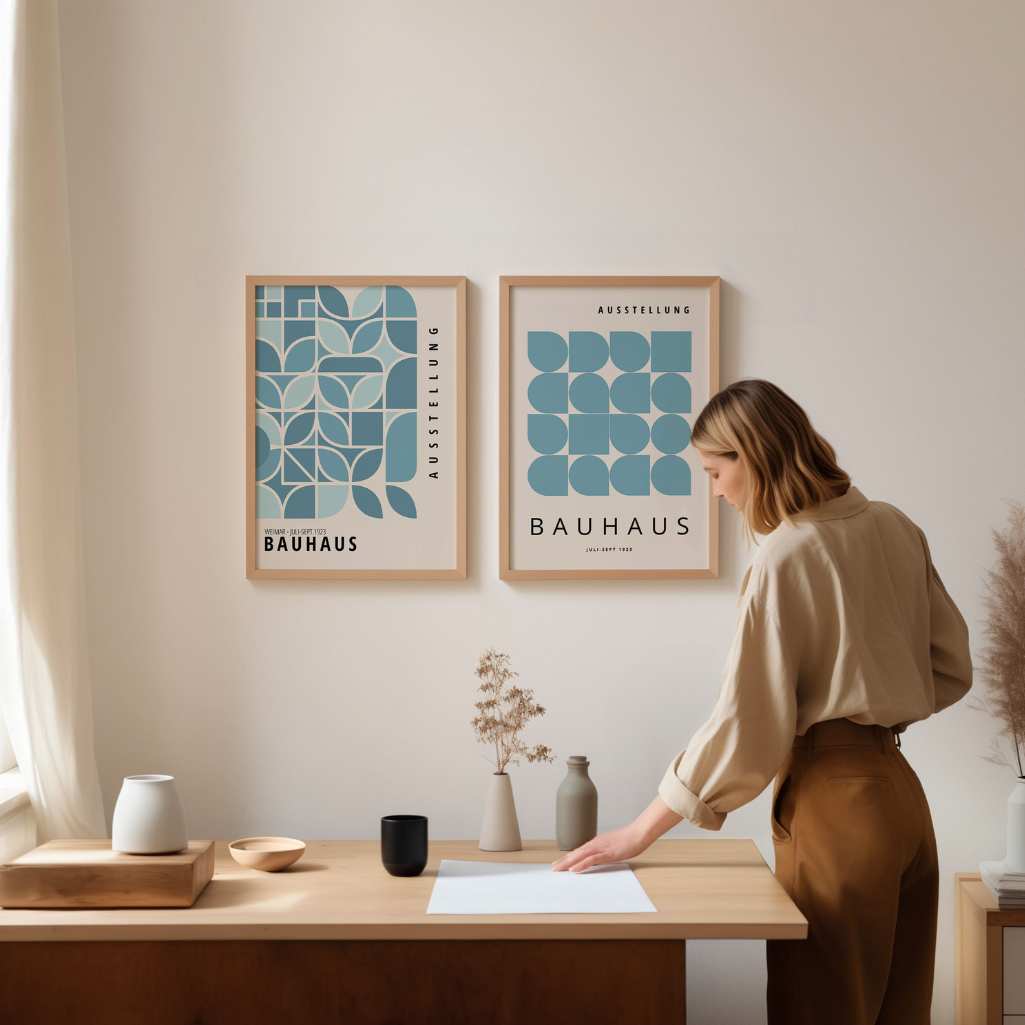 Bauhaus Blauw – Set van 2 posters