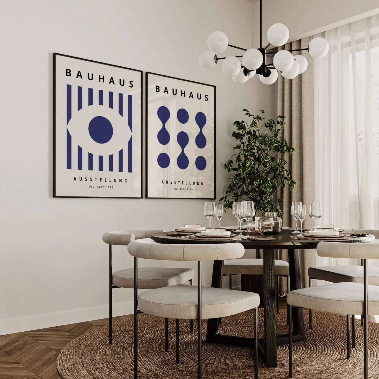 Bauhaus Diepblauw – Set van 2 posters