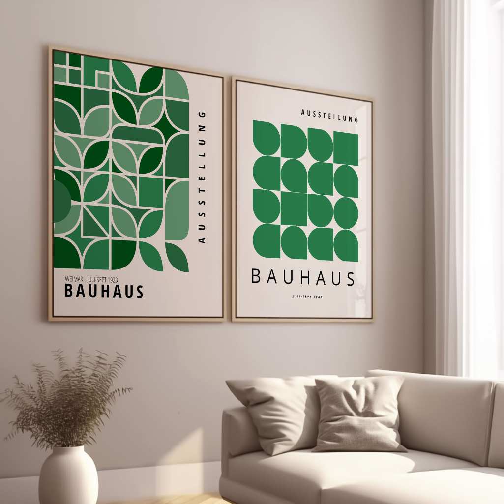 Bauhaus Groen – Set van 2 posters