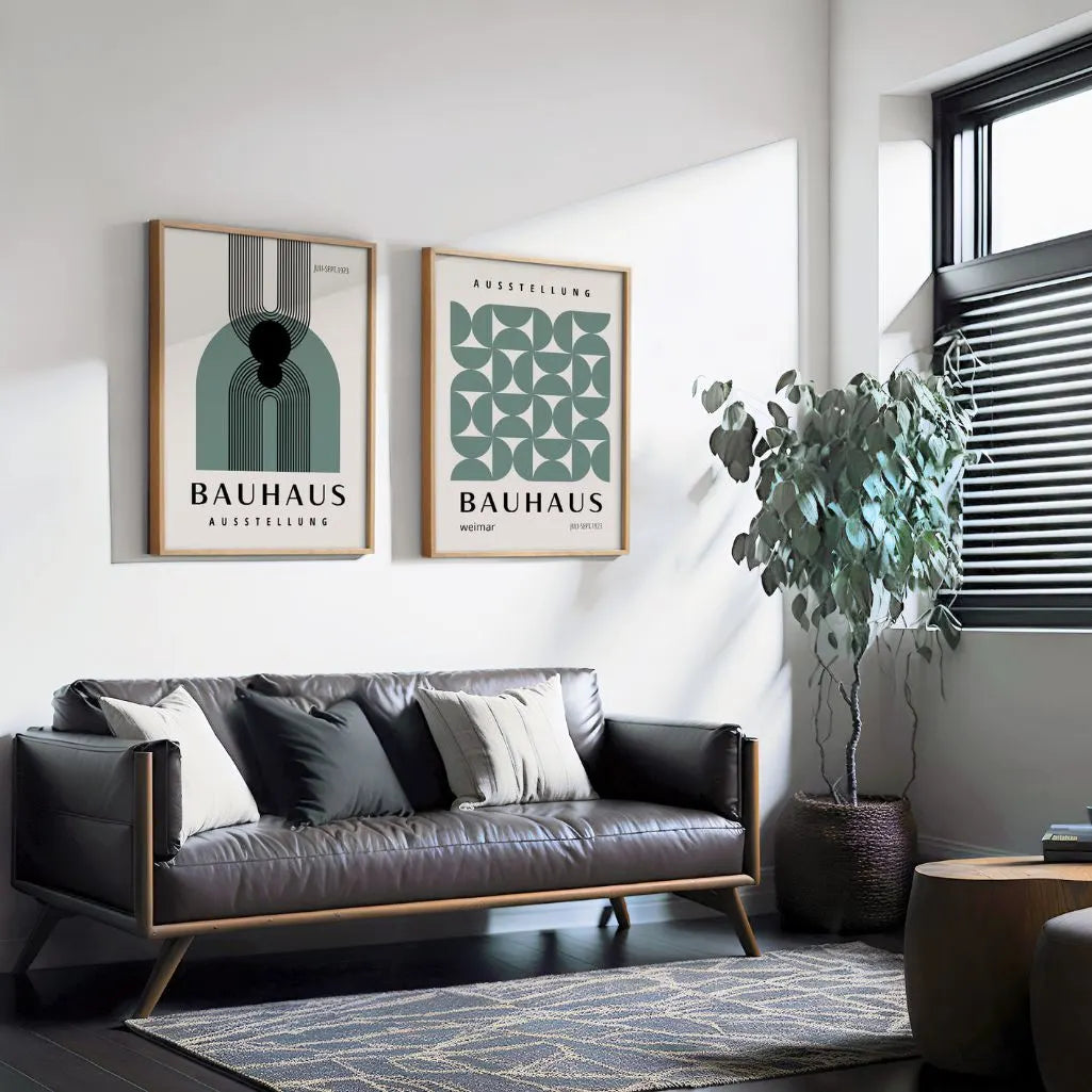 Bauhaus Zwart Groen – Set van 2 posters