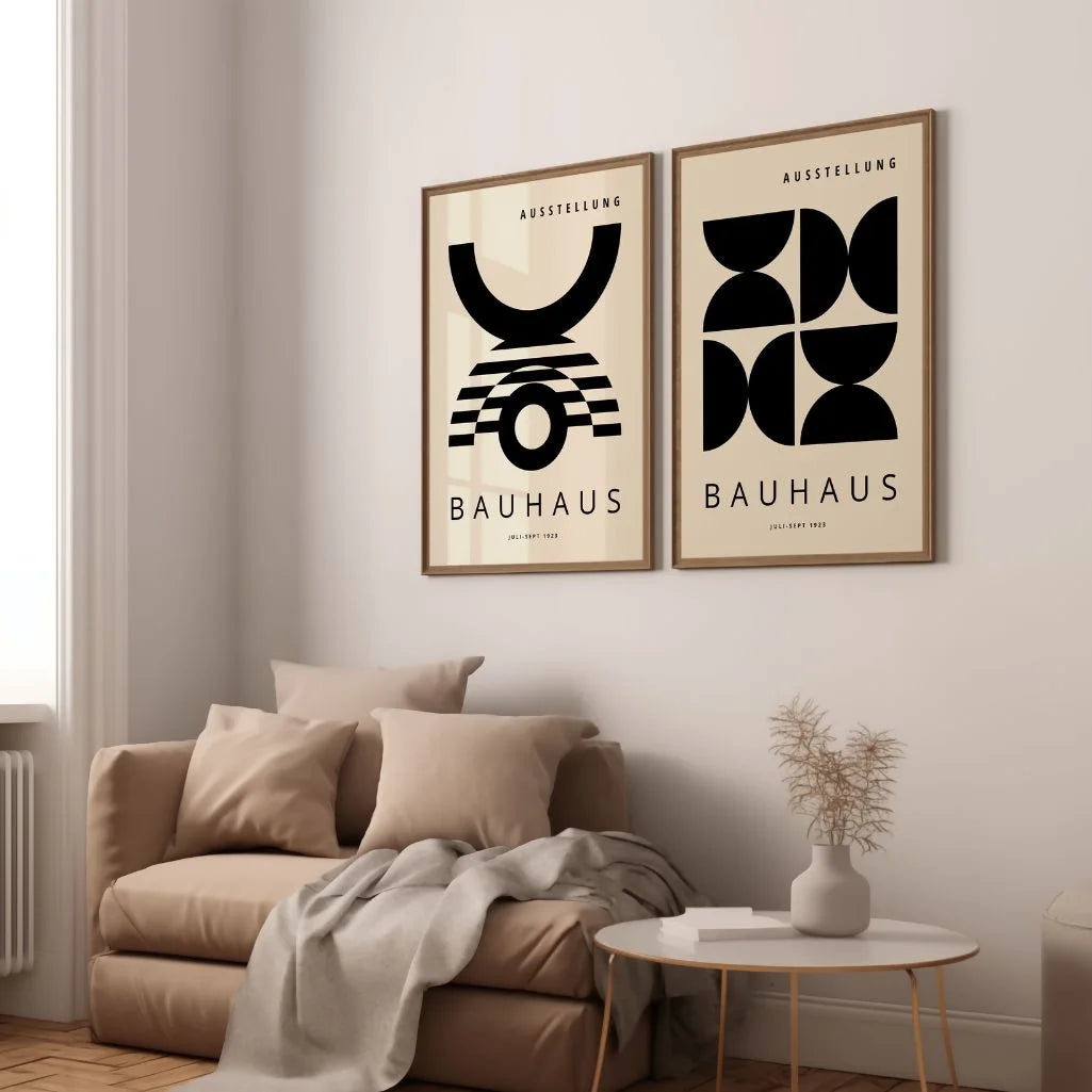 Bauhaus Zwarte vormen – Set van 2 posters