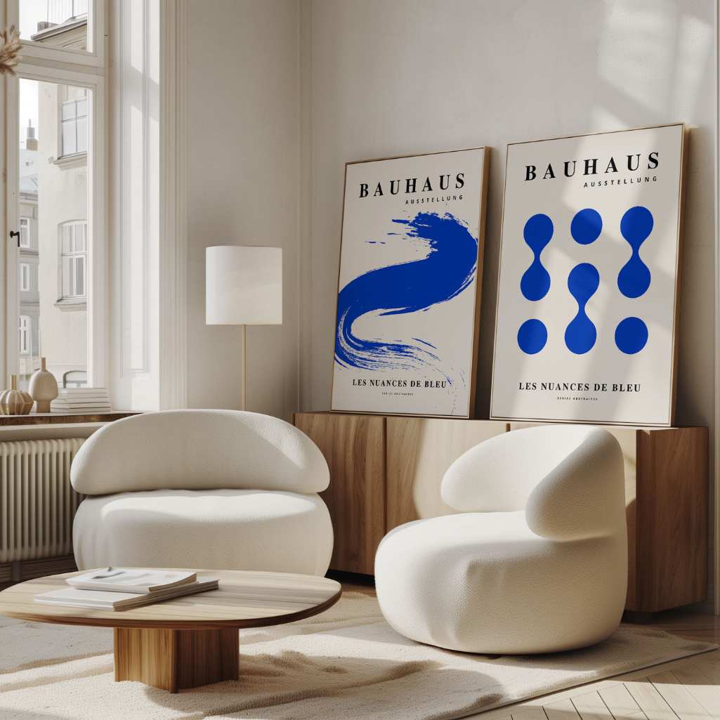 Bauhaus Blauw – Set van 2 posters