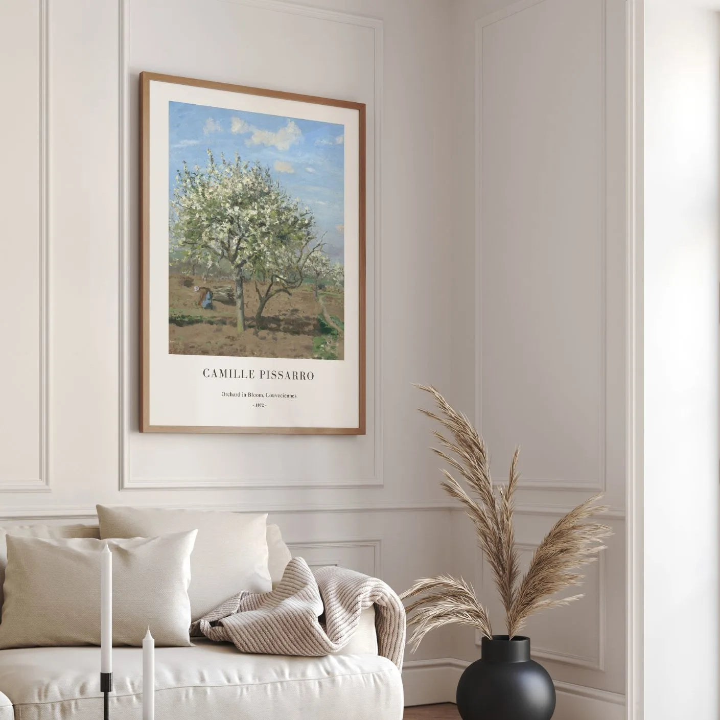 Camille Pissarro – Boomgaard in bloei, Louveciennes Poster