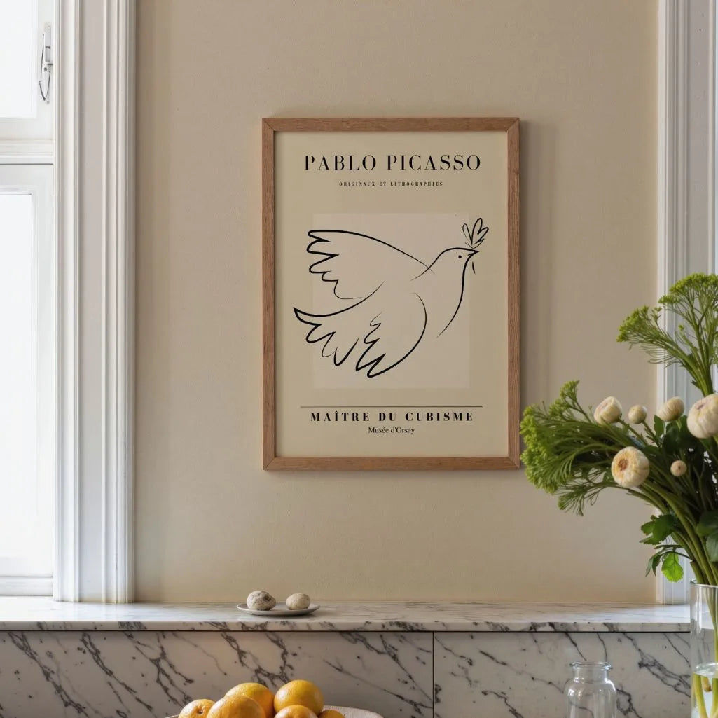 Door Pablo Picasso geïnspireerde poster – Vredesduif