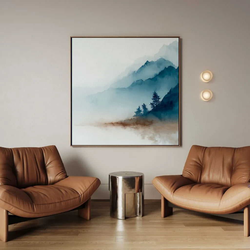 Ingelijst canvas – Mist over de bergen
