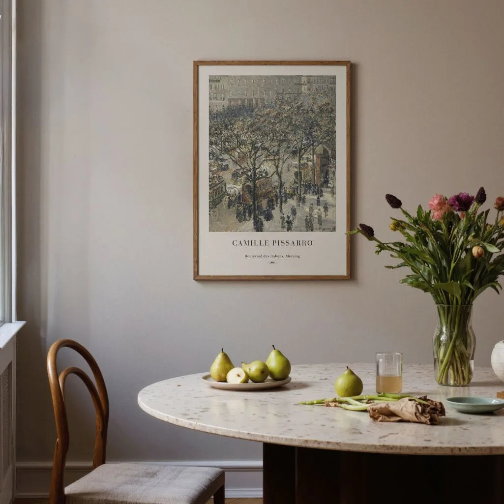 Camille Pissarro – Boulevard des Italiens, ochtend Poster