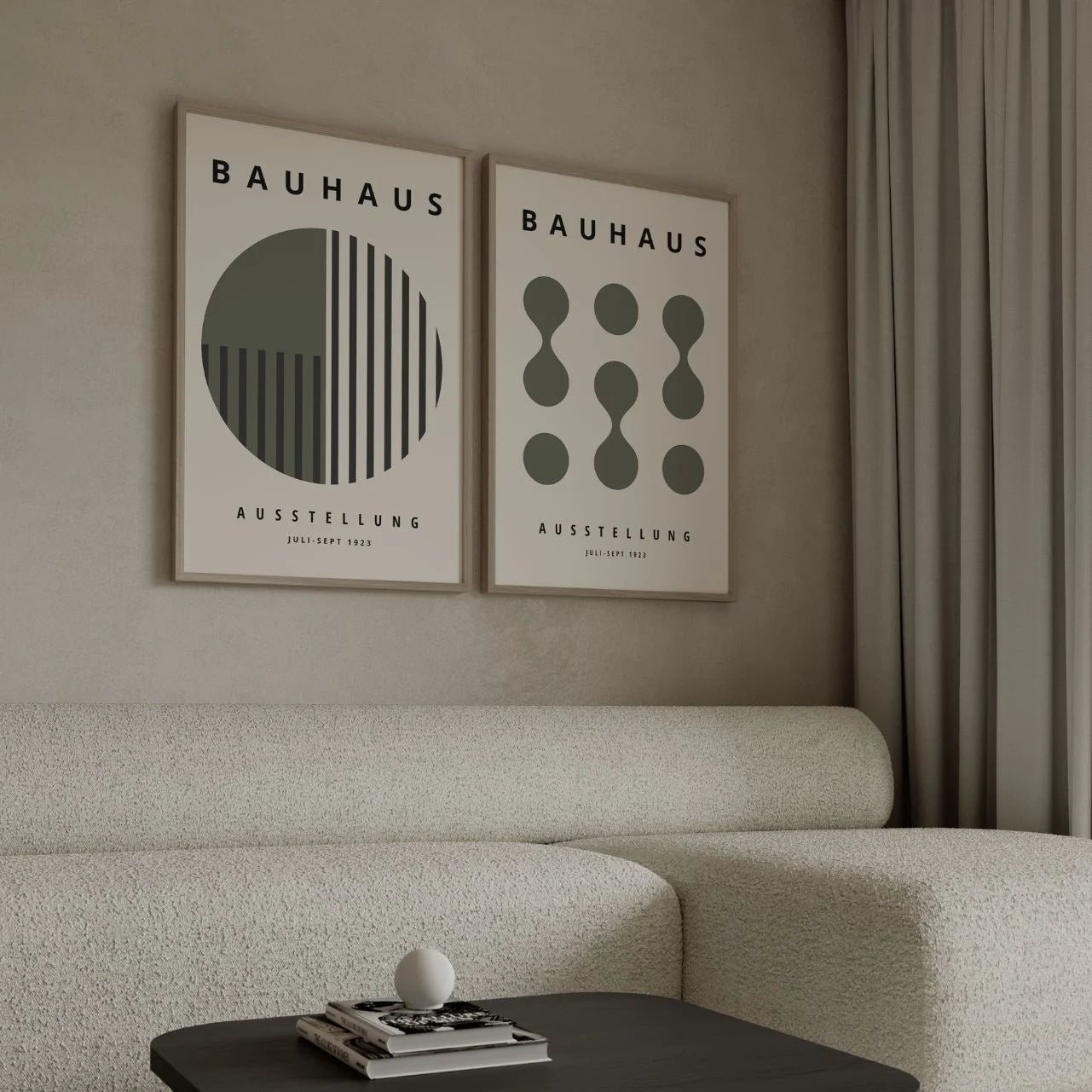 Bauhaus Olijfgroen – Set van 2 posters