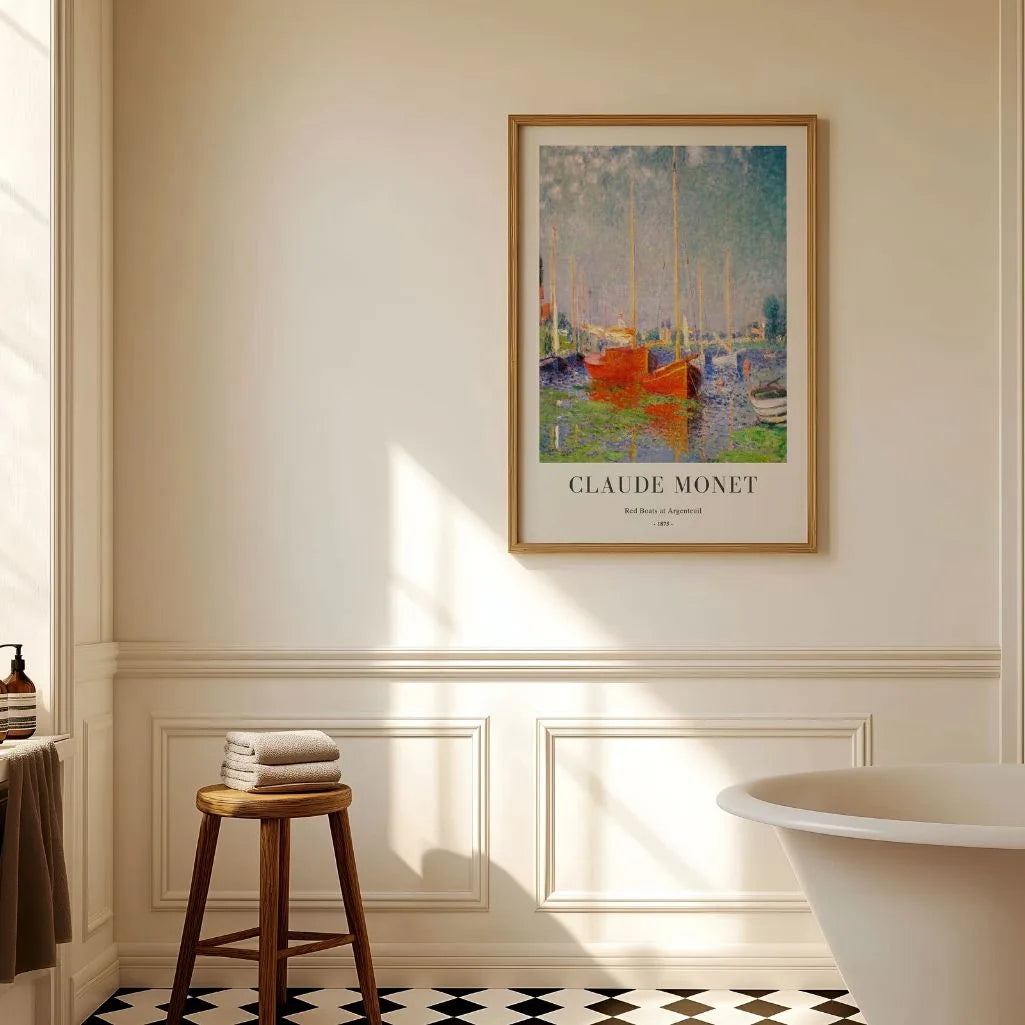 Claude Monet Poster – Rode boten bij Argenteuil