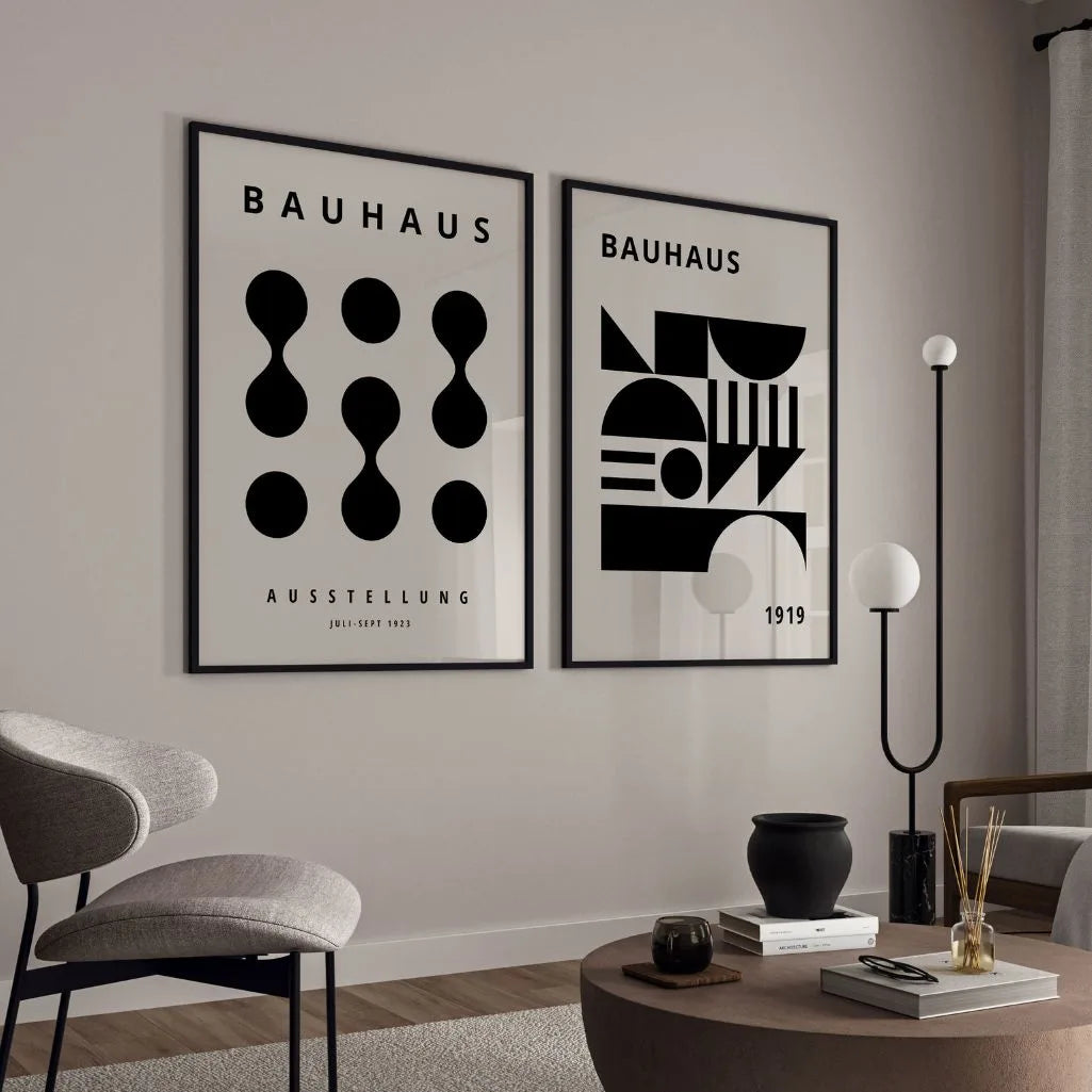 Bauhaus Geel Zwart – Set van 2 posters