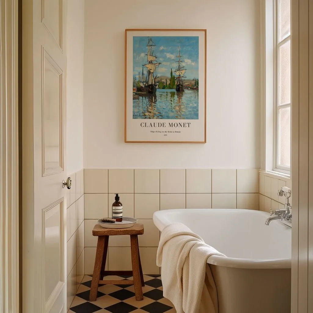 Claude Monet – Schepen op de Seine bij Rouen Poster