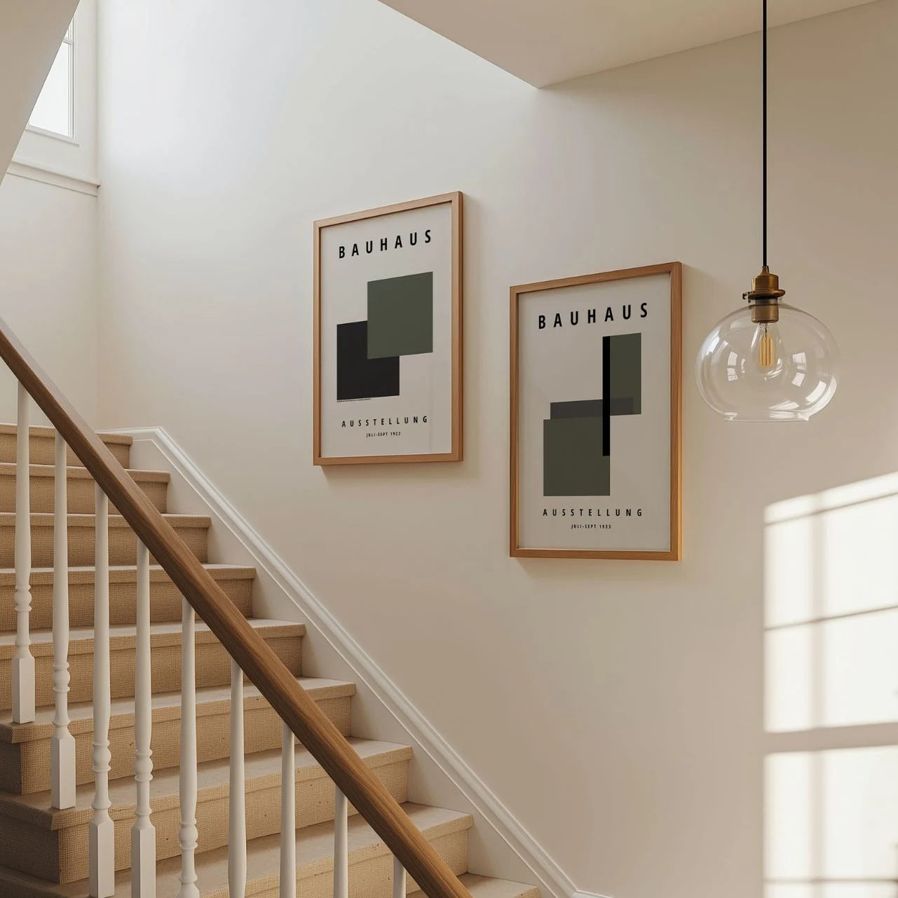 Bauhaus Groen en grafiet – Set van 2 posters