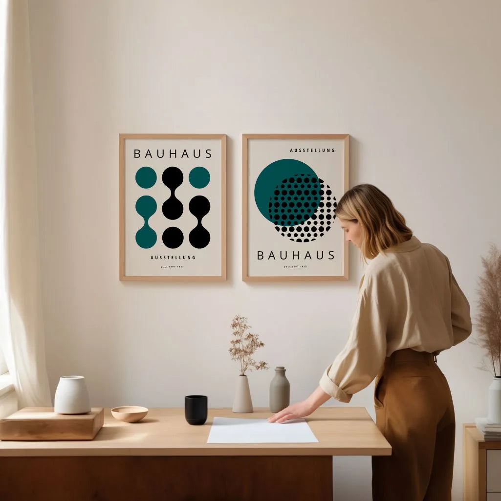 Bauhaus Zwart Groen – Set van 2 posters