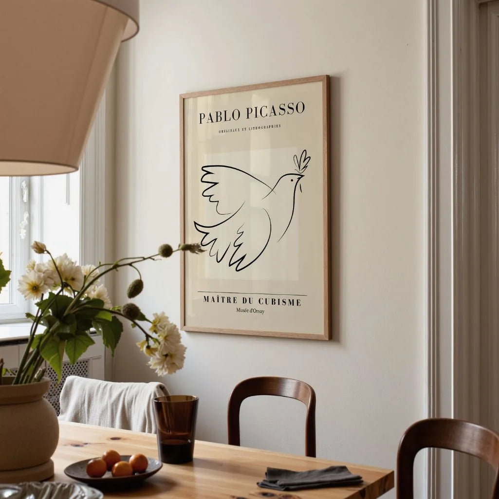 Door Pablo Picasso geïnspireerde poster – Vredesduif