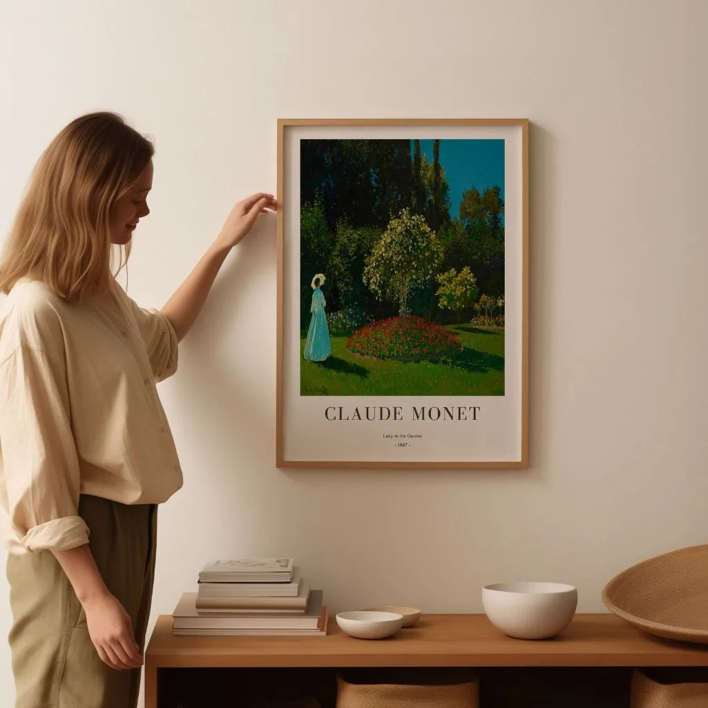 Claude Monet – Dame in de tuin Poster