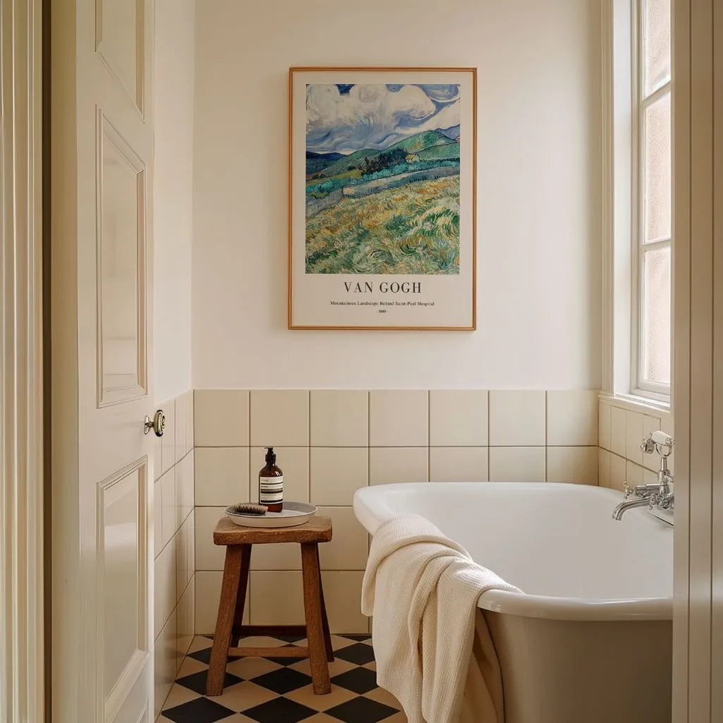Vincent van Gogh Poster – Berglandschap achter het ziekenhuis Saint-Paul