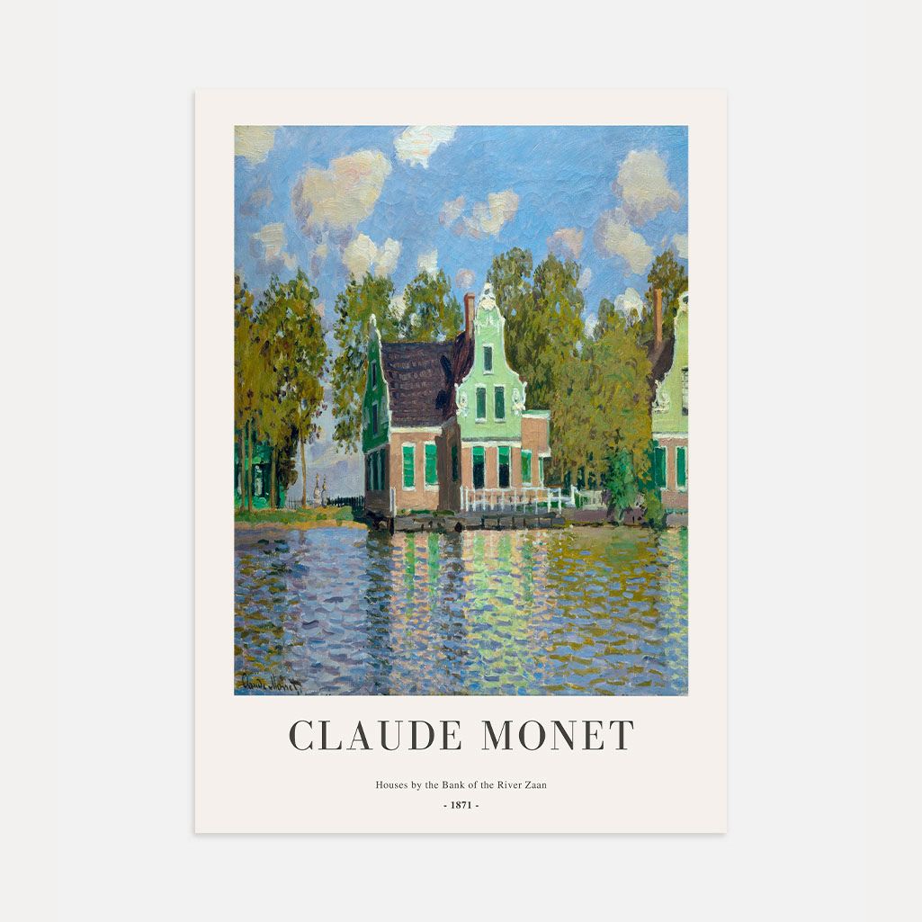 Claude Monet – Huizen aan de oever van de Zaan (1871) Poster