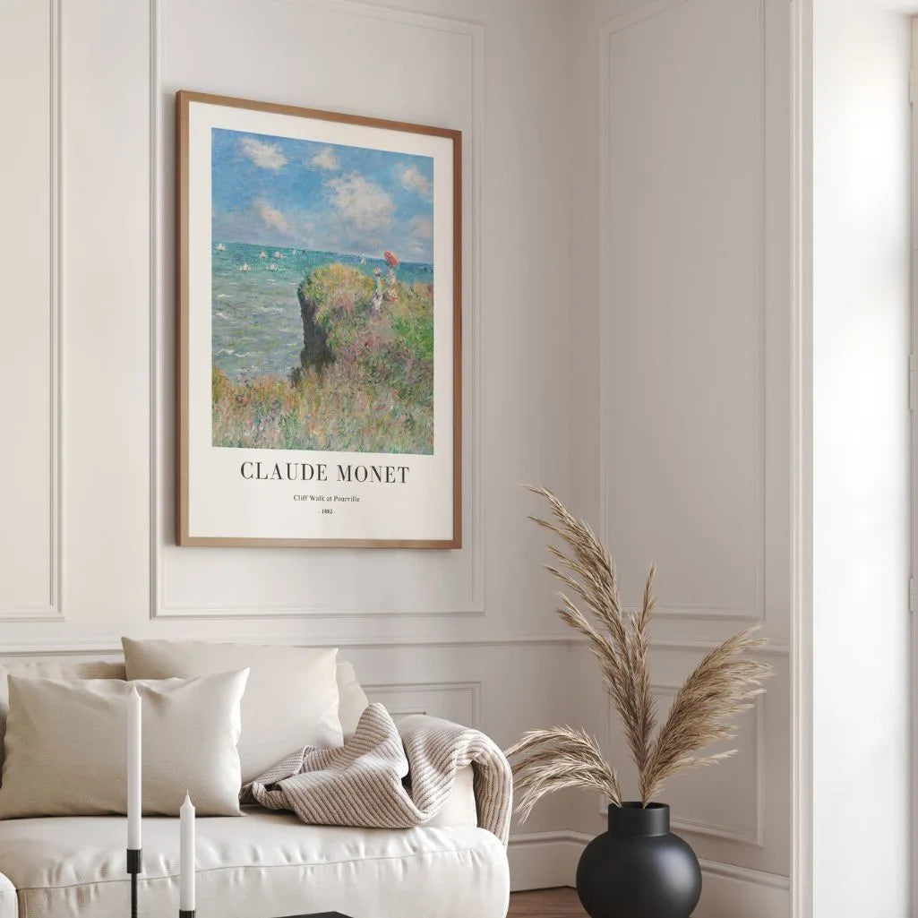 Claude Monet – Wandeling langs de kliffen bij Pourville Poster