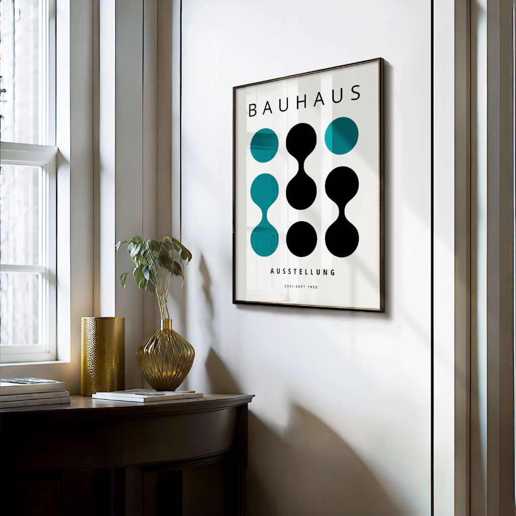 Bauhaus Turquoise Contrast Poster