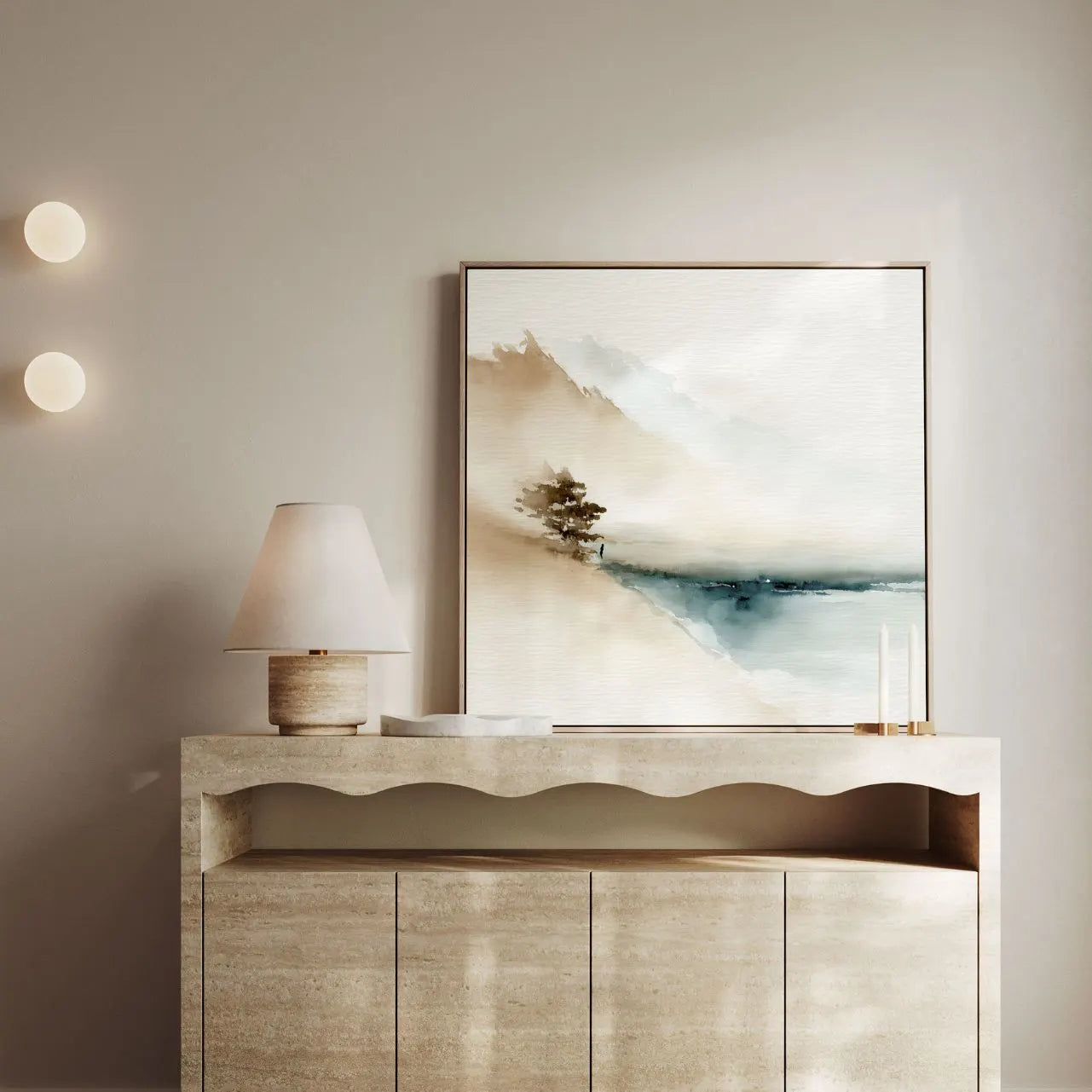 Ingelijst canvas – Stilte aan de oever