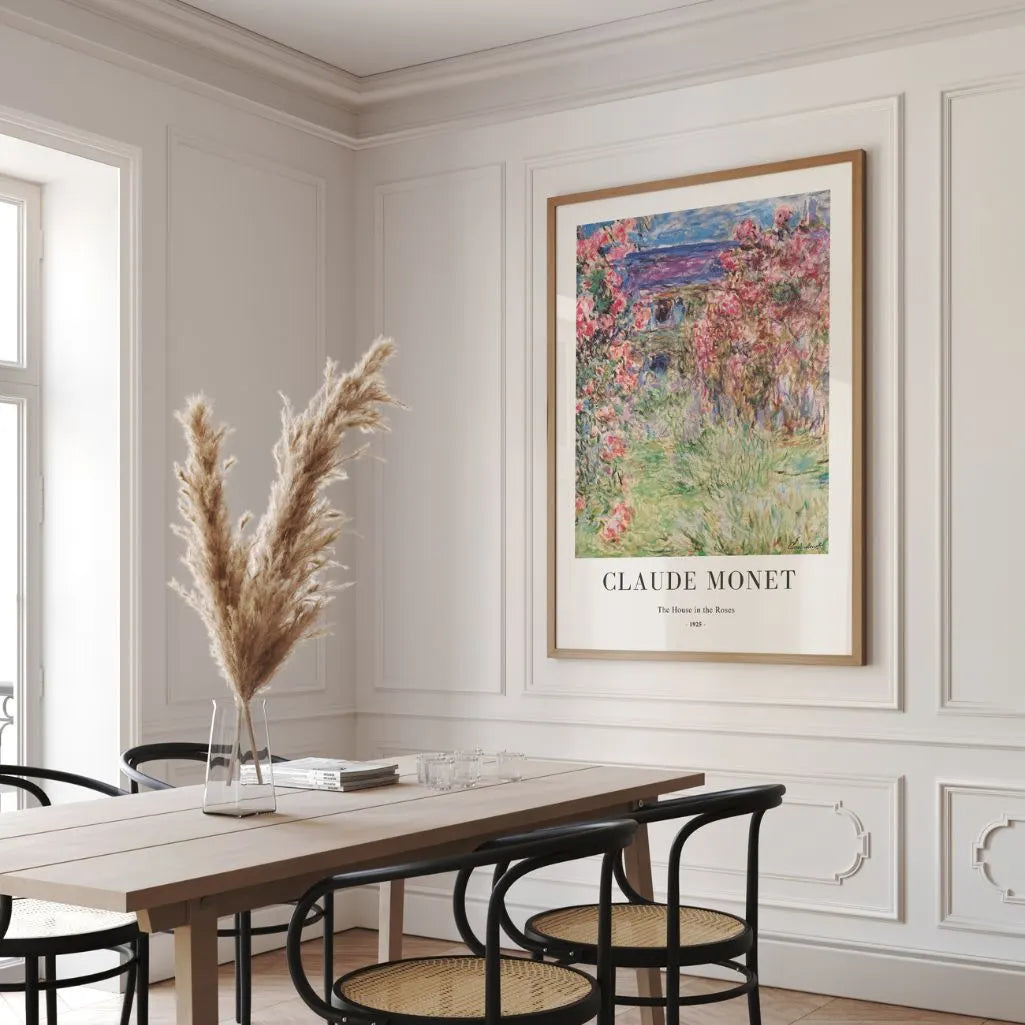 Claude Monet – Het huis tussen de rozen Poster