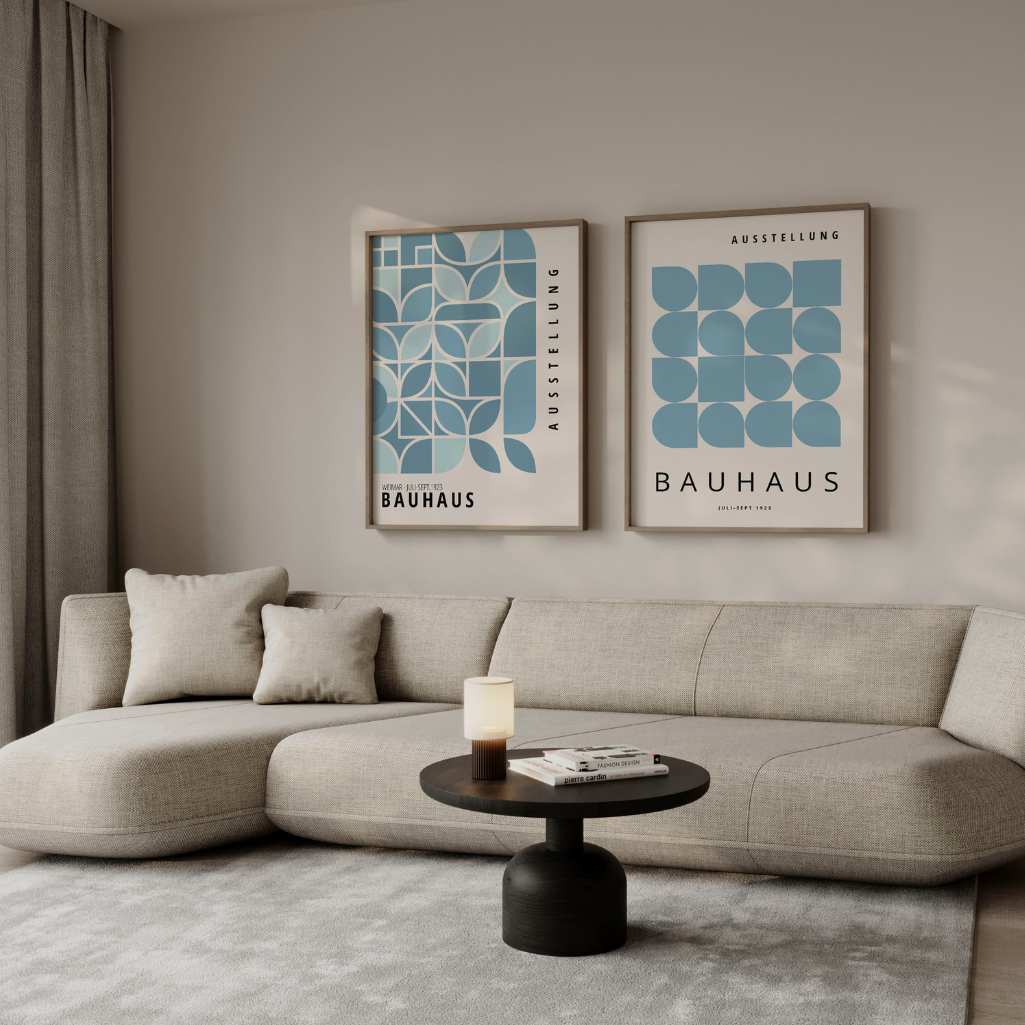 Bauhaus Blauw – Set van 2 posters