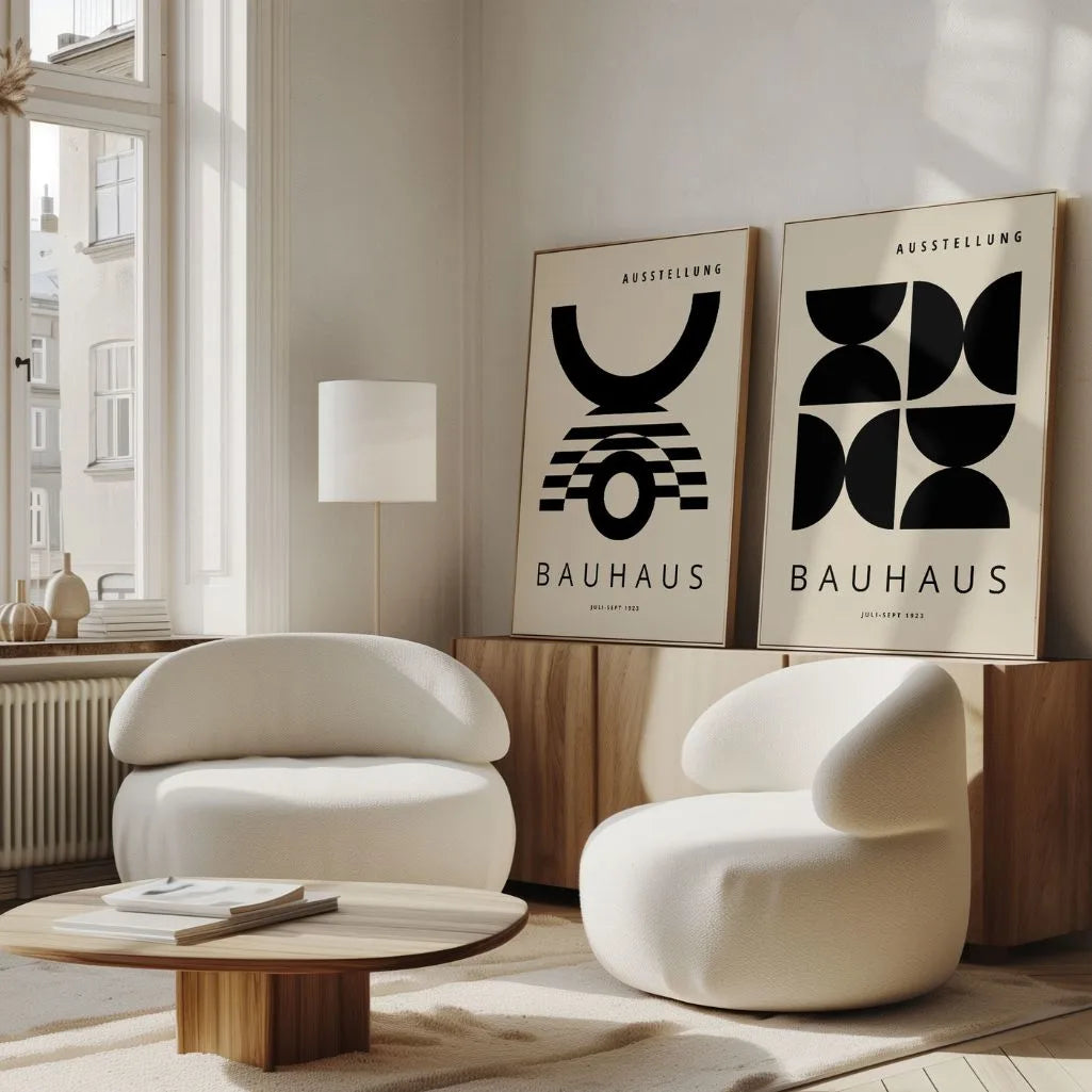 Bauhaus Zwarte vormen – Set van 2 posters