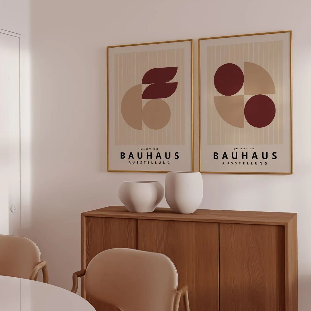 Bauhaus Bourgondië Beige – Set van 2 posters