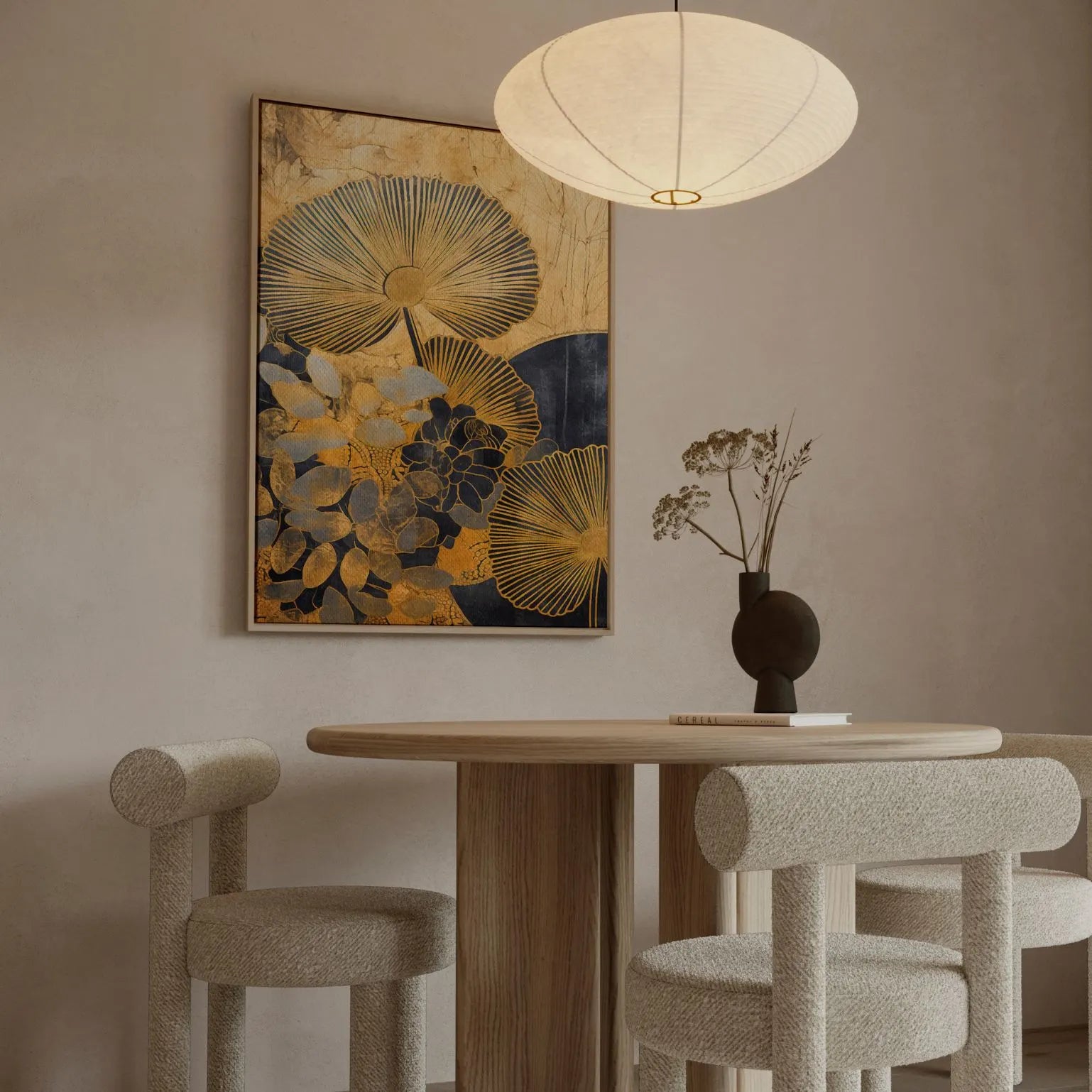 Ingelijst canvas - Gouden bladeren