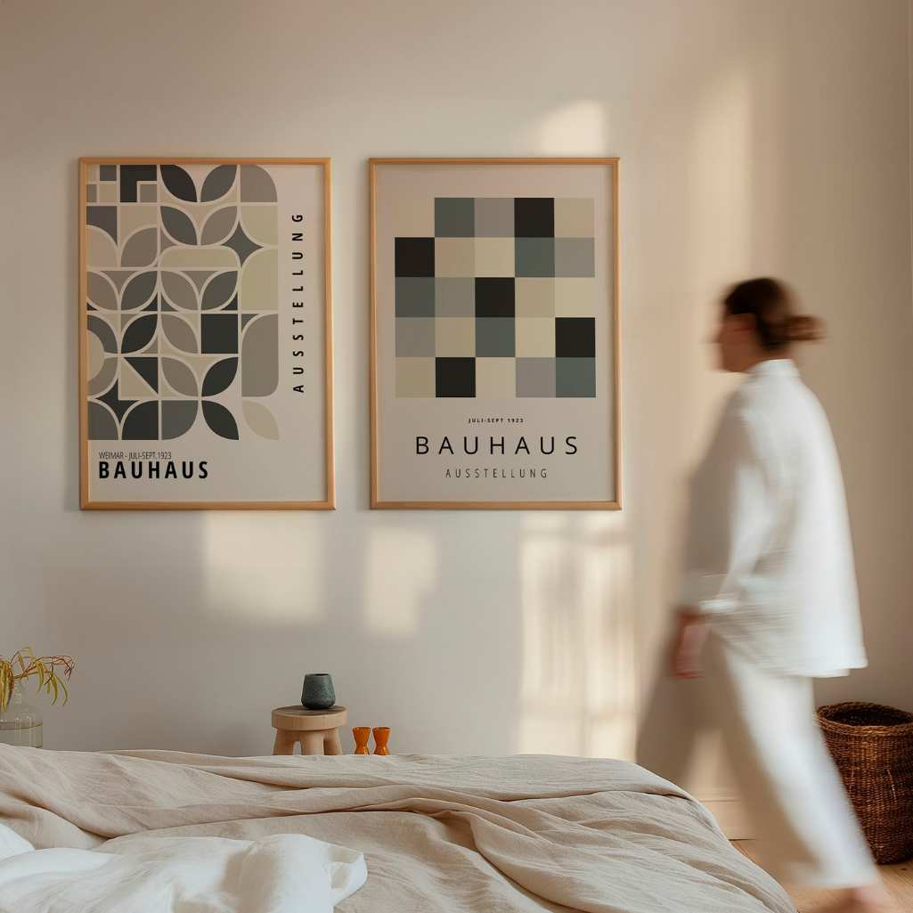 Bauhaus Grijs Beige – Set van 2 posters