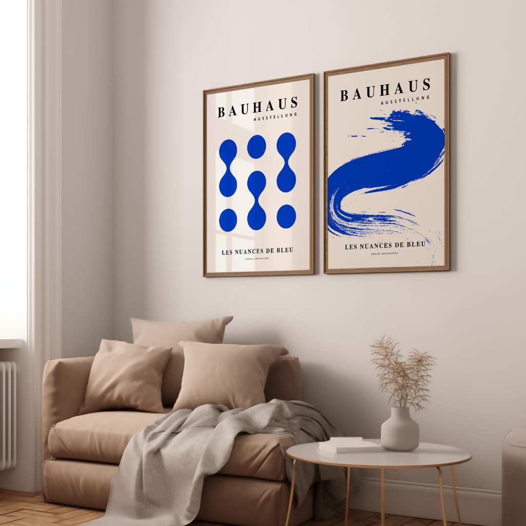 Bauhaus Blauw – Set van 2 posters