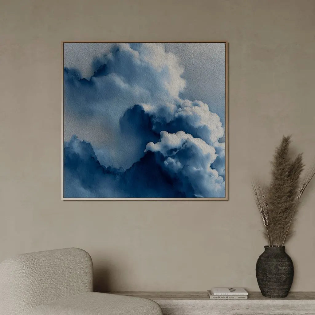 Ingelijst canvas – Blauwe wolken