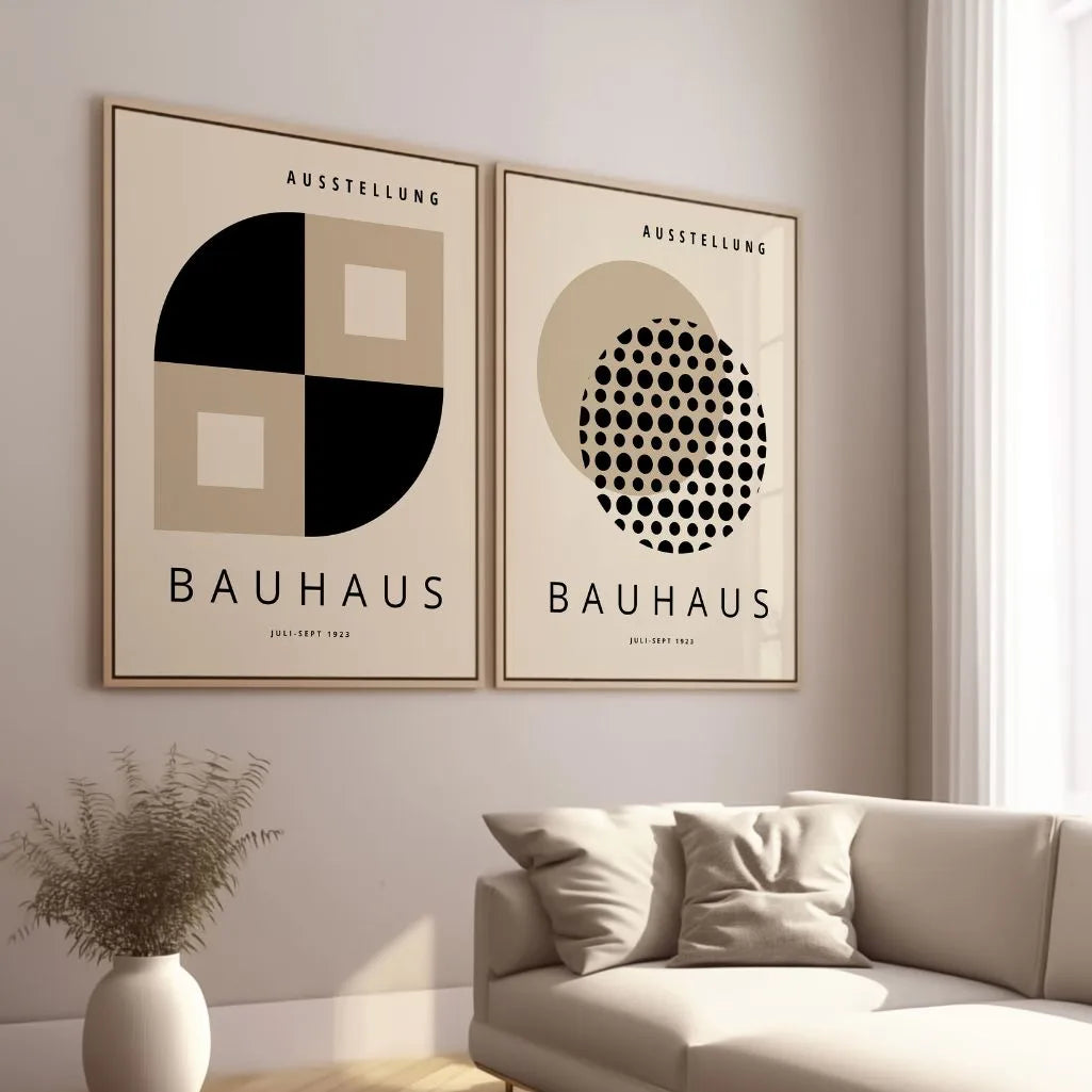 Bauhaus Zwart Beige – Set van 2 posters