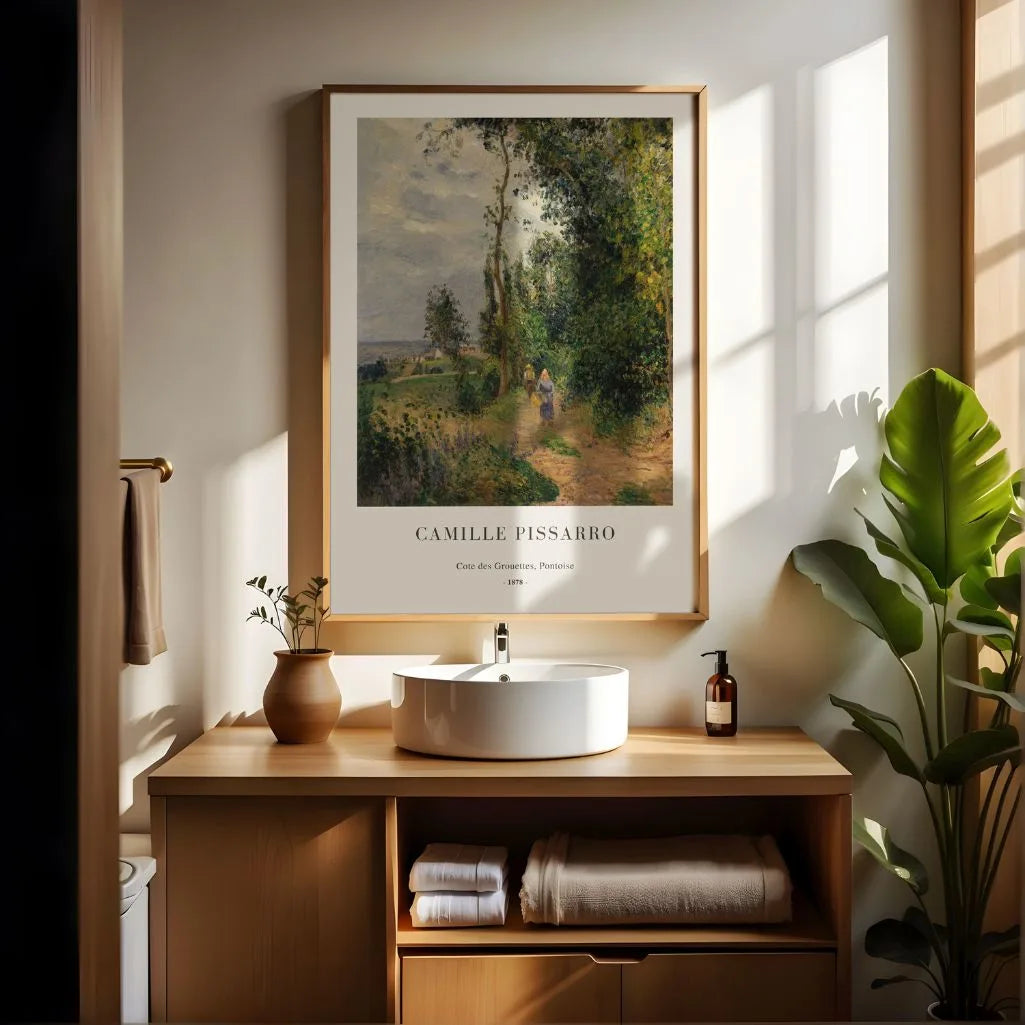 Camille Pissarro – Kust van de Grouettes, Pontoise Poster