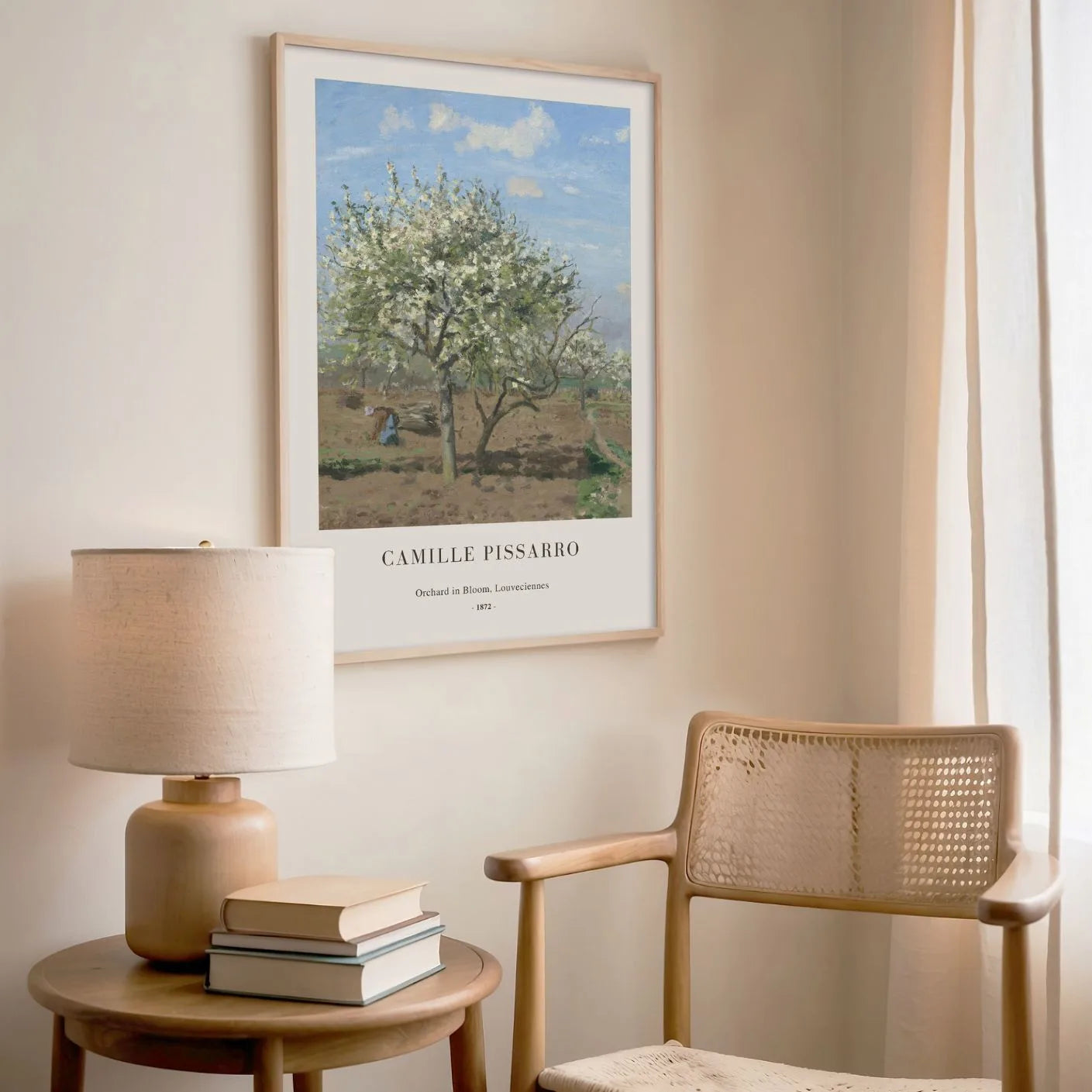 Camille Pissarro – Boomgaard in bloei, Louveciennes Poster