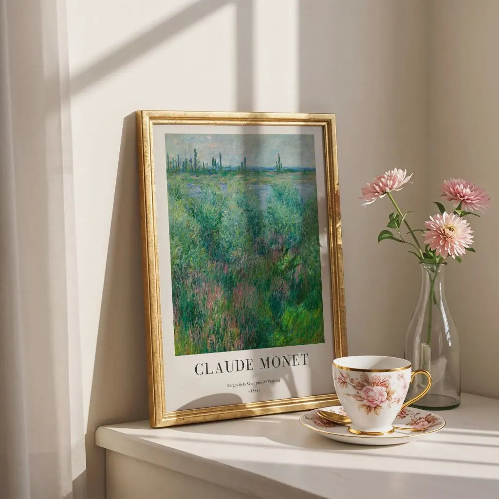 Claude Monet – Oevers van de Seine bij Vétheuil (1881) Poster
