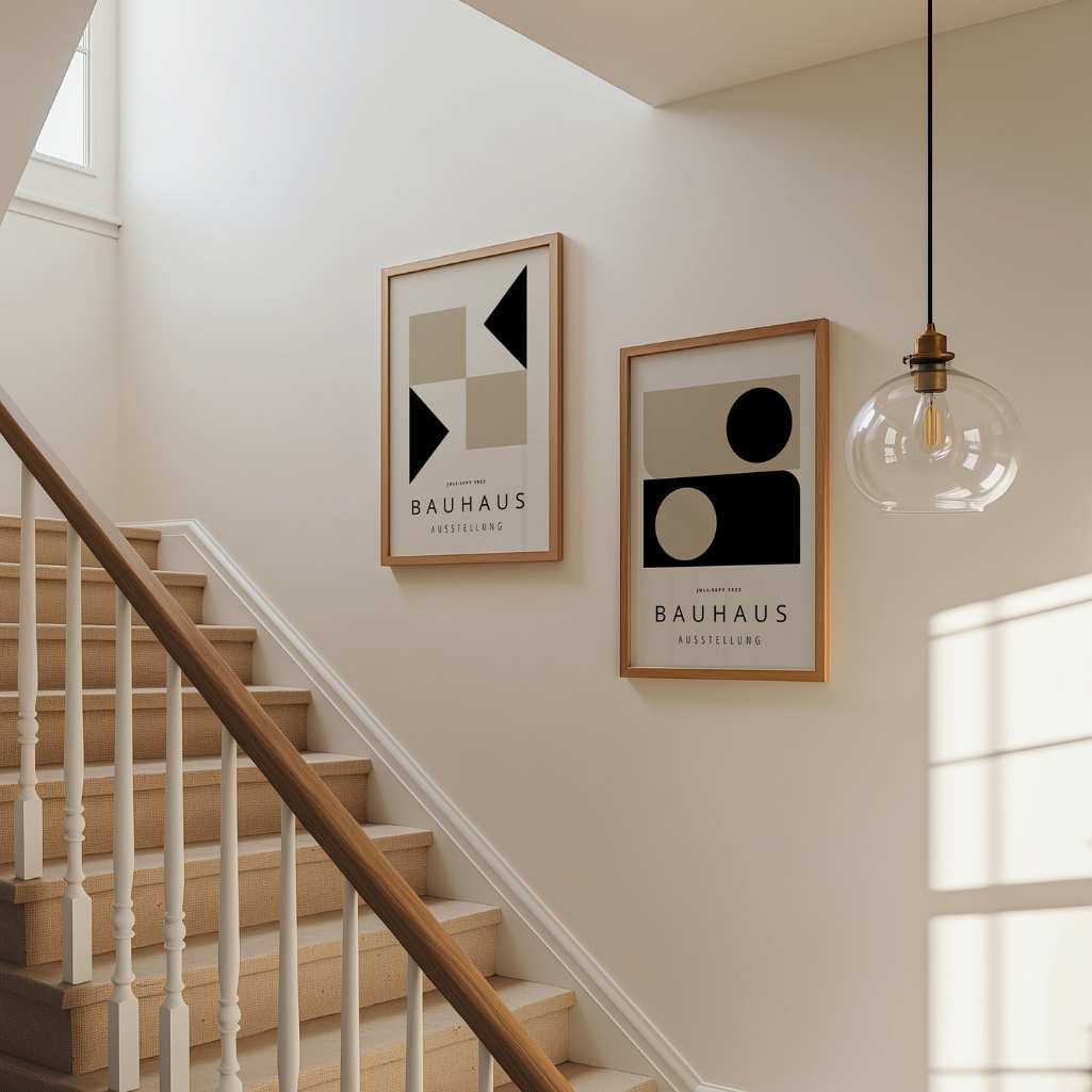Bauhaus Beige Zwart Balans – Set van 2 posters