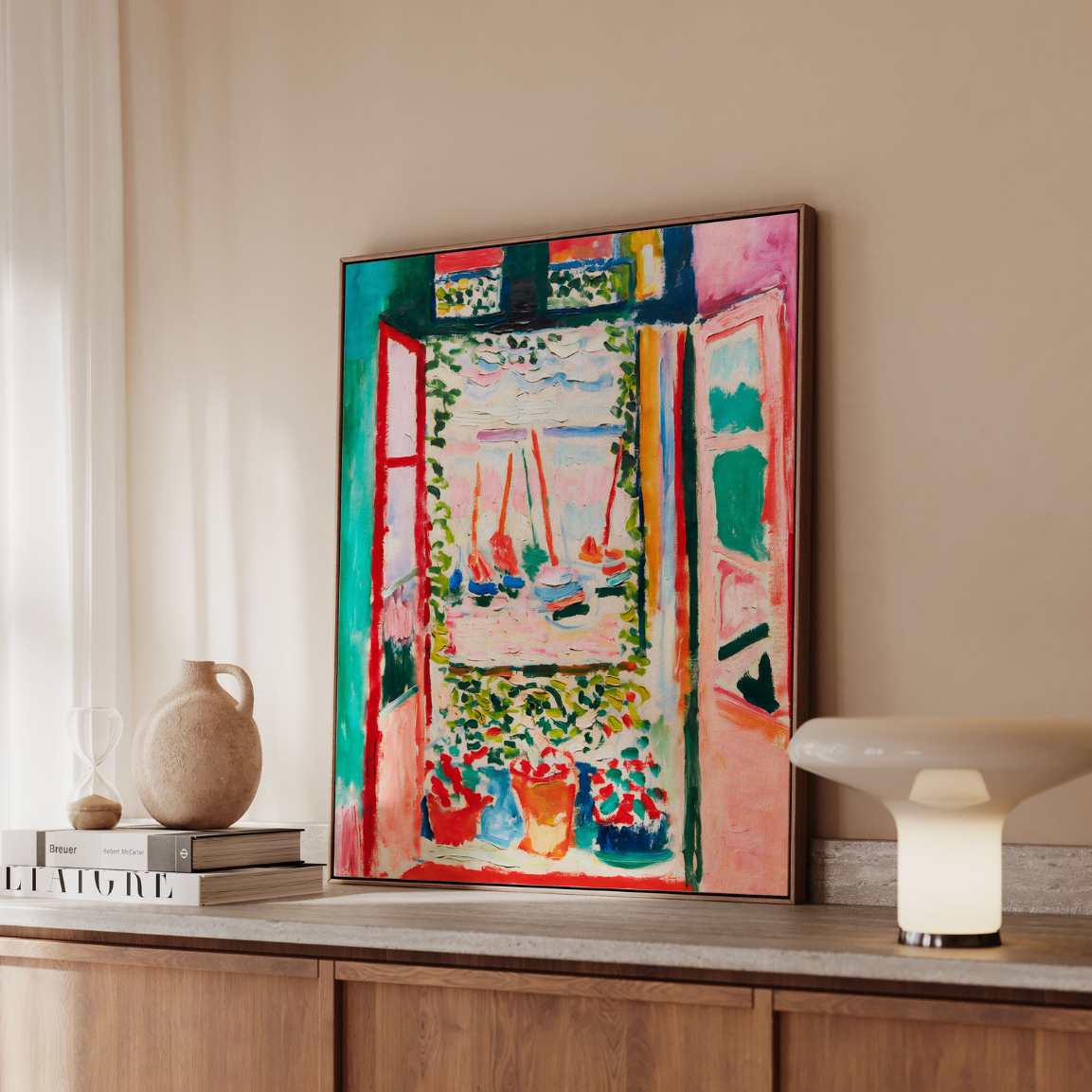 Ingelijst canvas – Het Open Raam