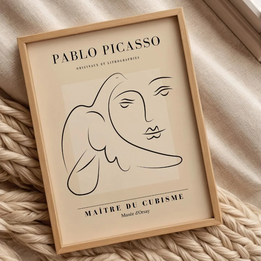 Picasso-Inspired Calm Gaze Poster