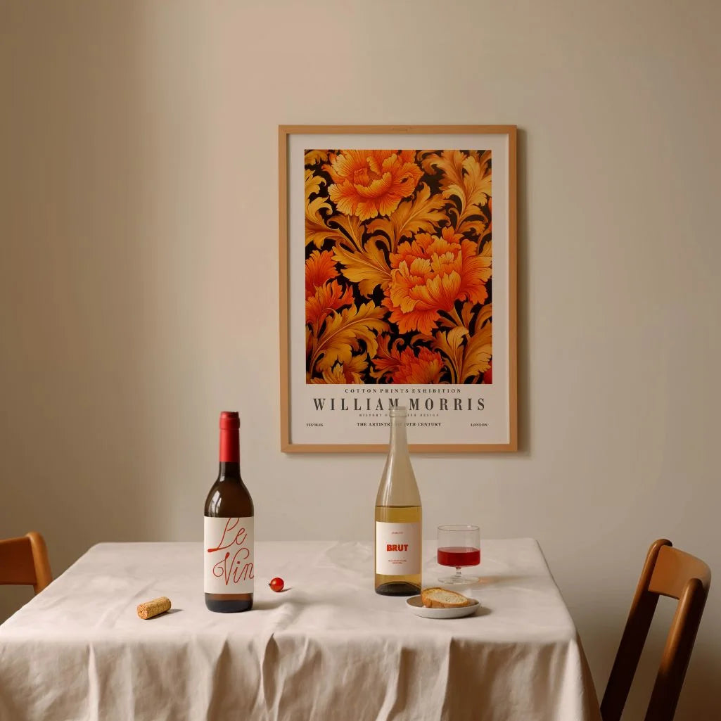 Poster – Gouden Bloemenornament