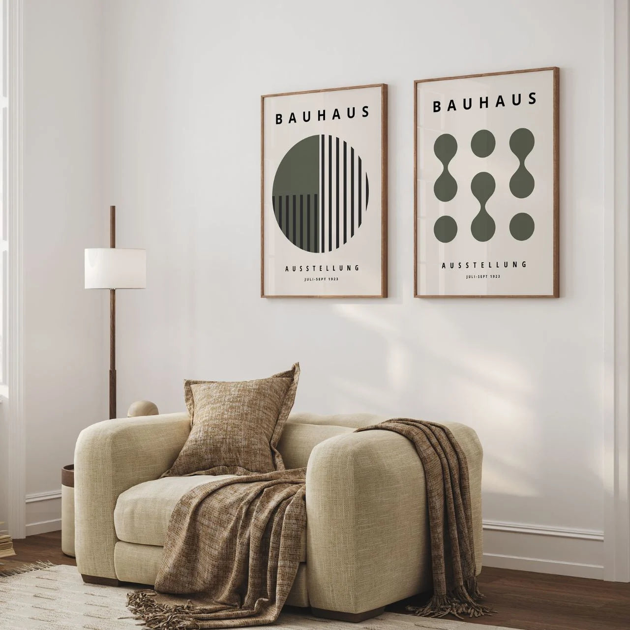 Bauhaus Olijfgroen – Set van 2 posters