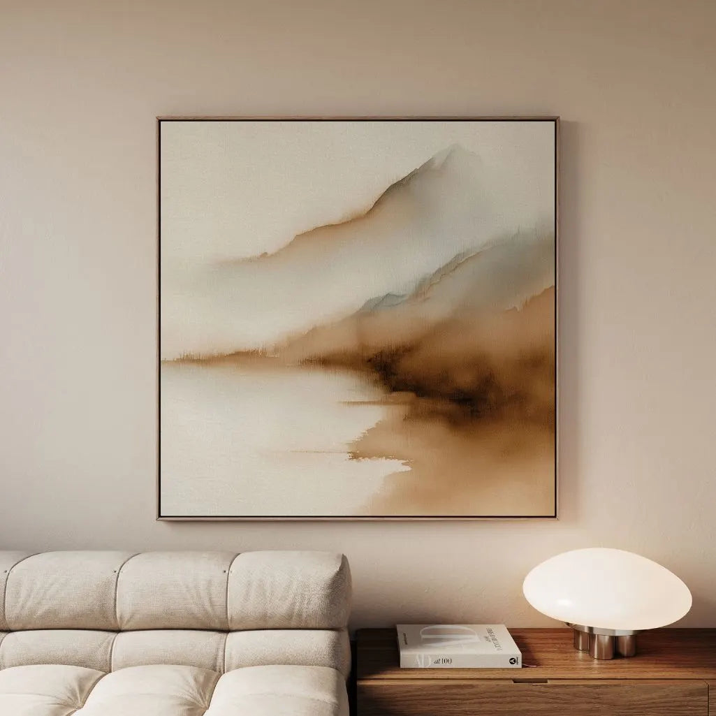 Ingelijst canvas – Mist boven het meer