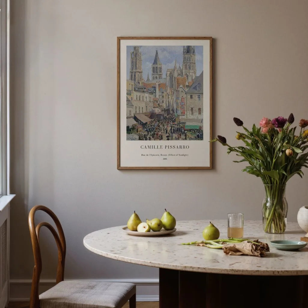 Camille Pissarro Poster – Straat van de Épicerie in Rouen