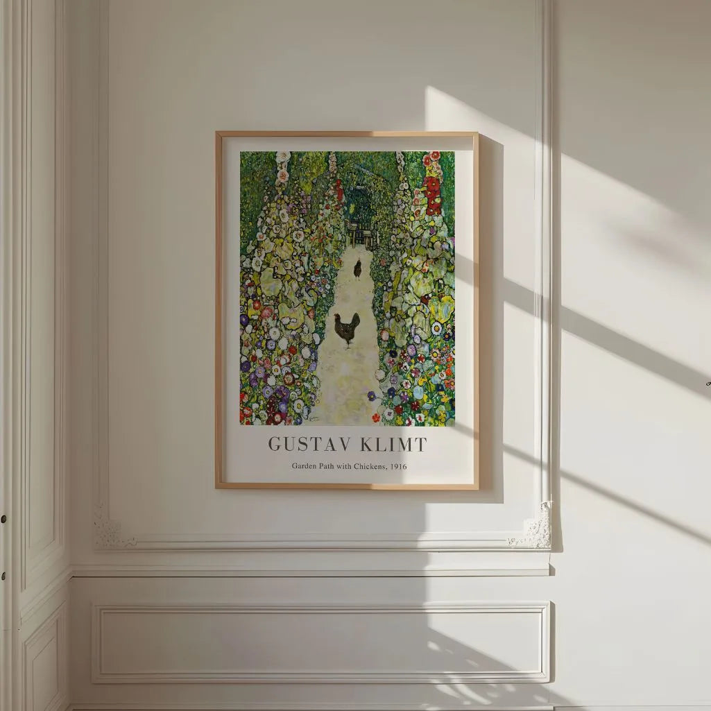 Gustav Klimt – Tuinpad met kippen Poster