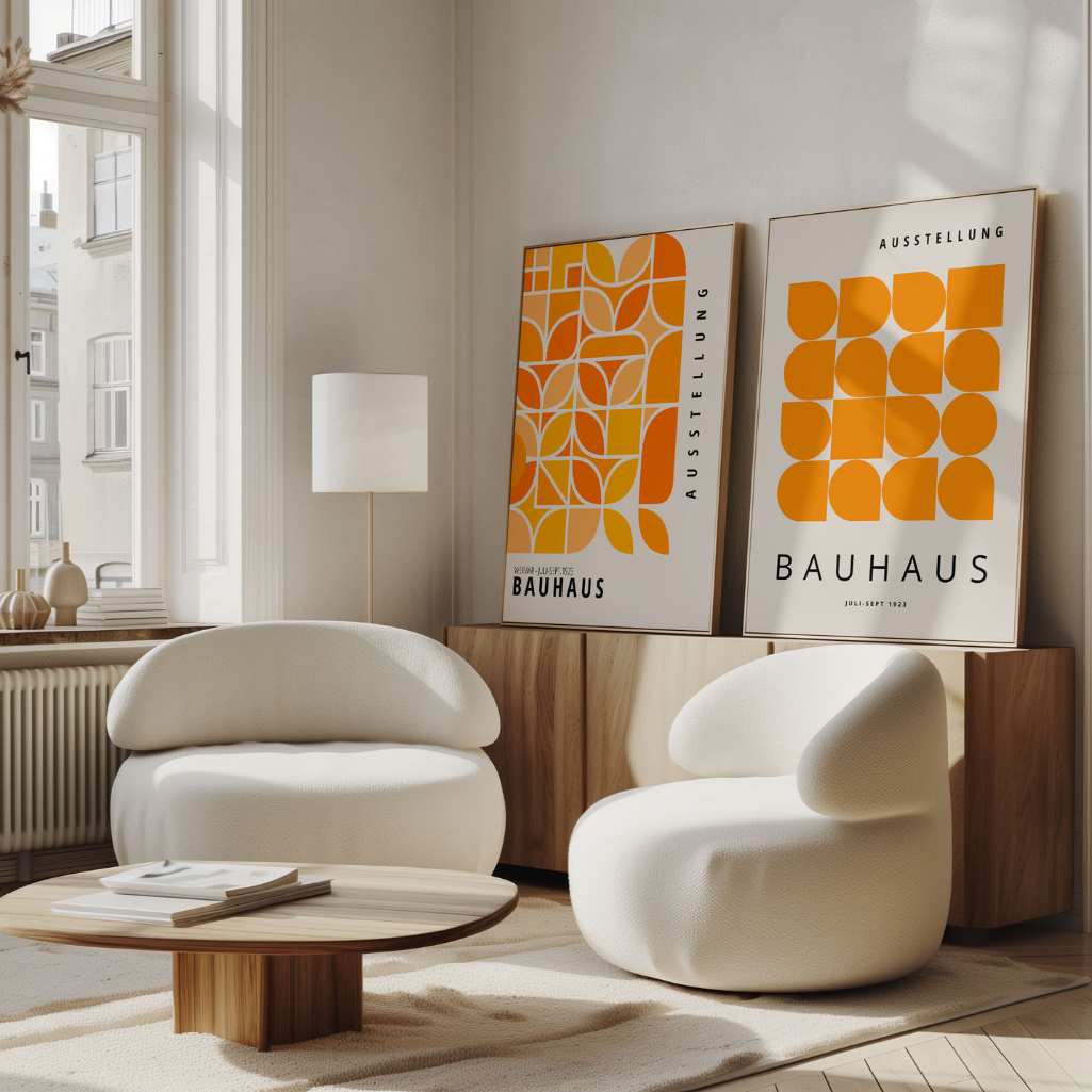 Bauhaus Oranje – Set van 2 posters