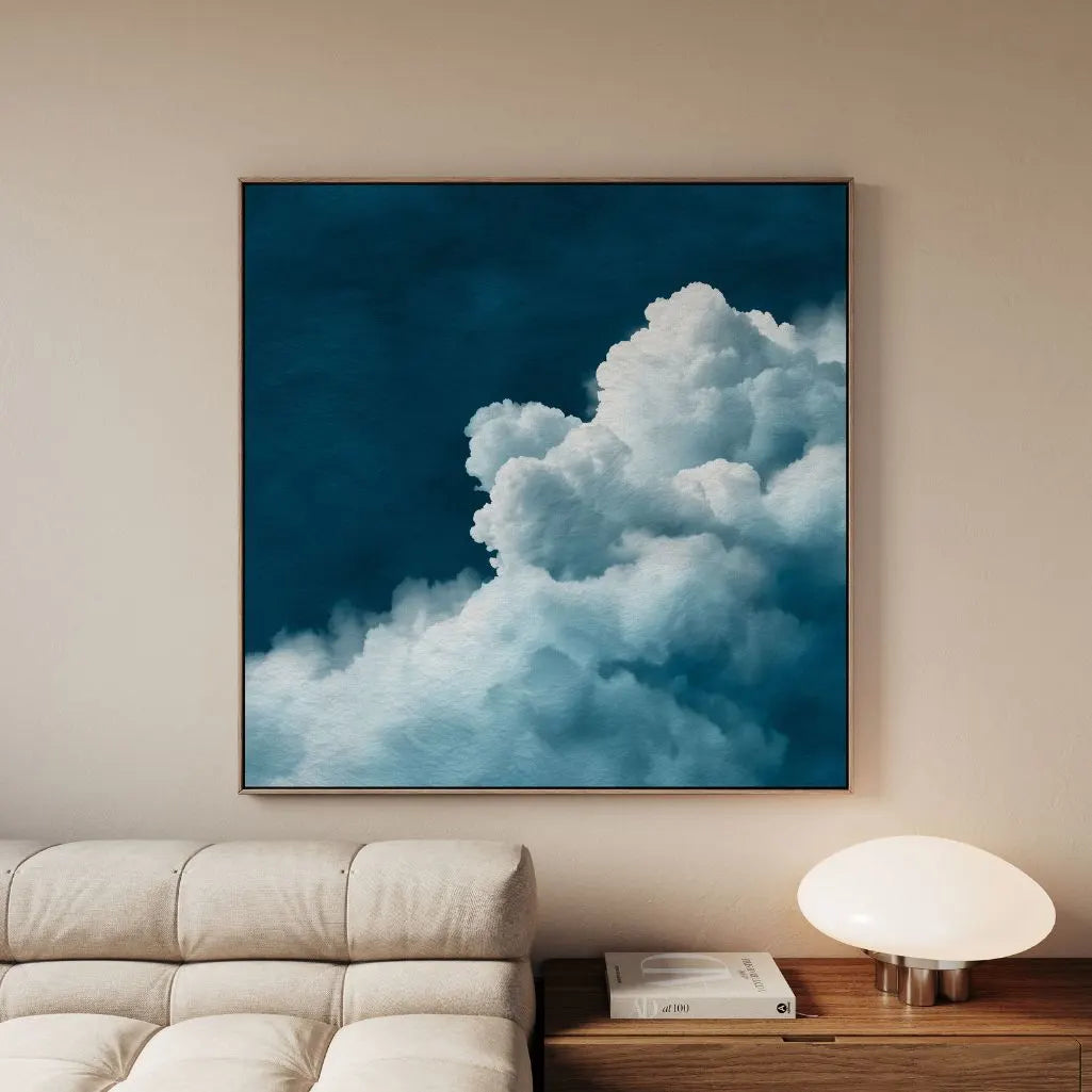 Ingelijst canvas – Witte wolken