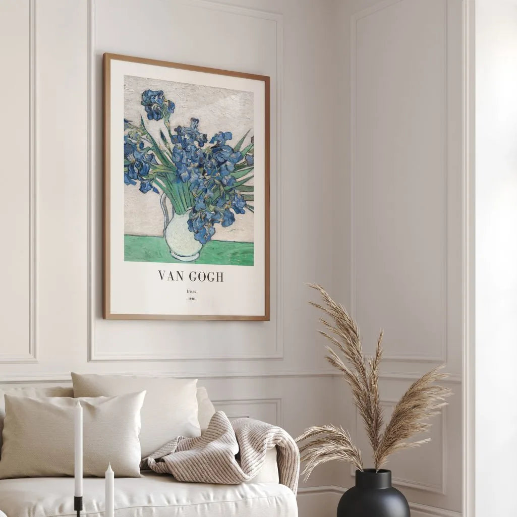 Vincent van Gogh – Blauwe irissen in een vaas Poster