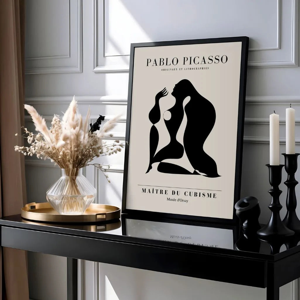 Door Pablo Picasso geïnspireerde poster – Zwarte vorm