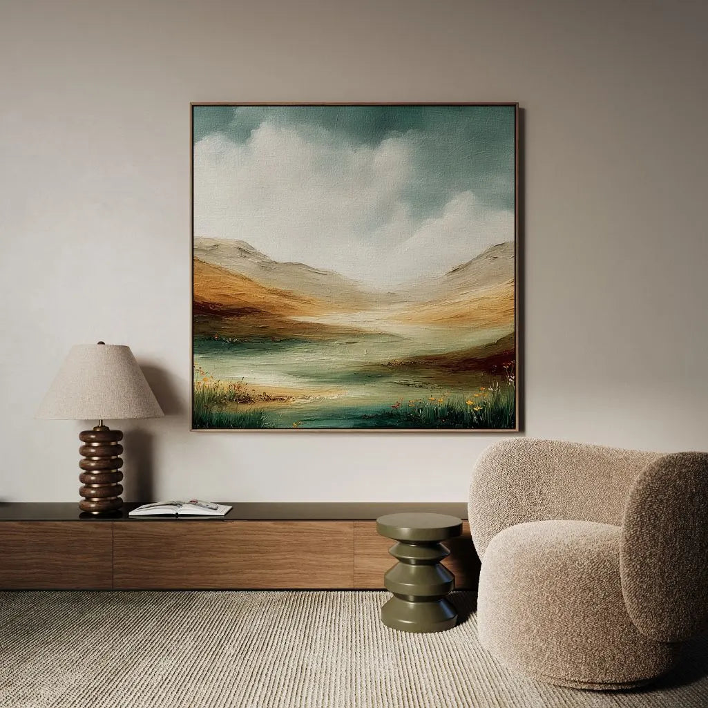 Ingelijst canvas – Groene vallei